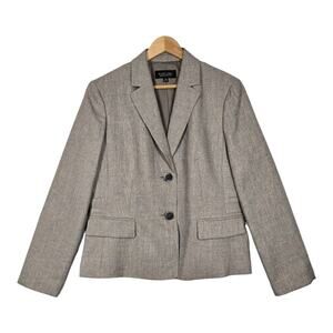 Black Label by Evan Picone Jacket Blazer sz 18 Tan Tweed Pockets Lined Career